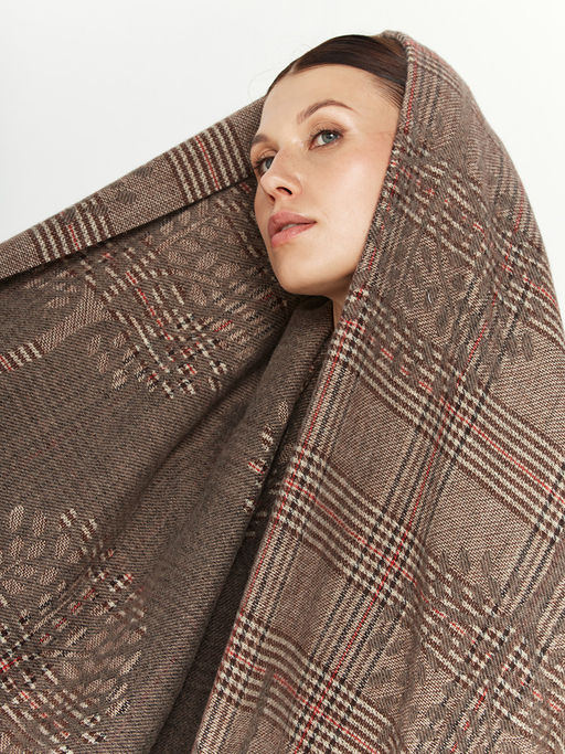 в составе ШЕРСТЬ и КАШЕМИР Большой, мягкий, теплый  двусторонний палантин. - Tantino фото 4