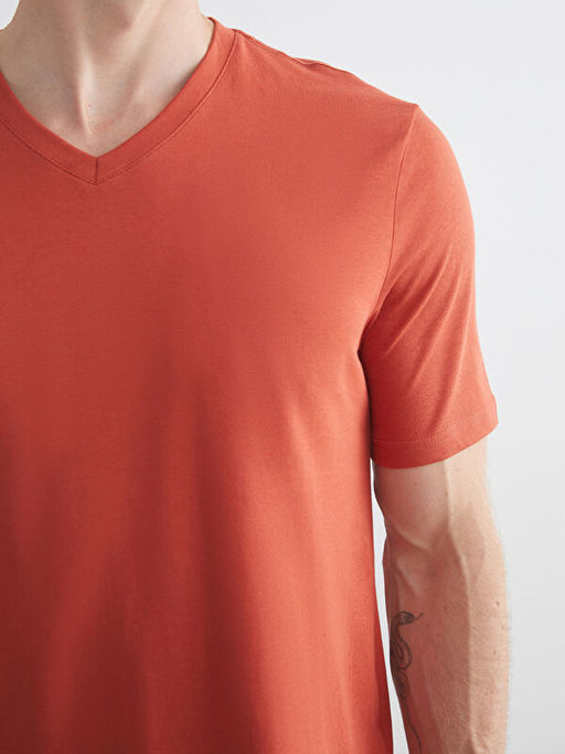 V Yaka K?sa Kollu Penye Erkek Ti??rt