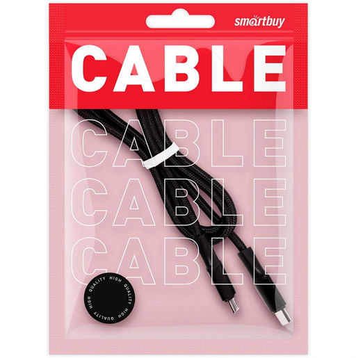 Кабель Type-C - microUSB, 1 м "Smartbuy" PD, быстрая зарядка