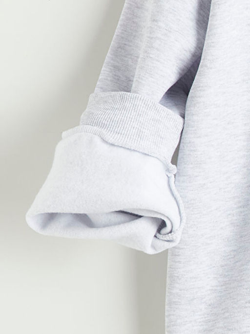 Stitch Bask?l? K?z ?ocuk Kal?n Sweatshirt