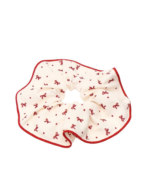 Цена за 3 шт. Резинка для волос "Орбита гранд" бантики, 15 см, молочно-красный