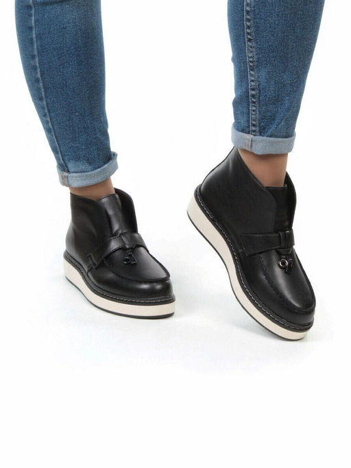 01-5172-1 BLACK Ботинки женские демисезонные (натуральная кожа, байка) - Фабричный китай фото 4