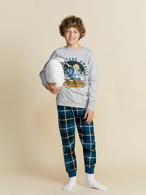 Bisiklet Yaka Erkek ?ocuk Pijama Tak?m?