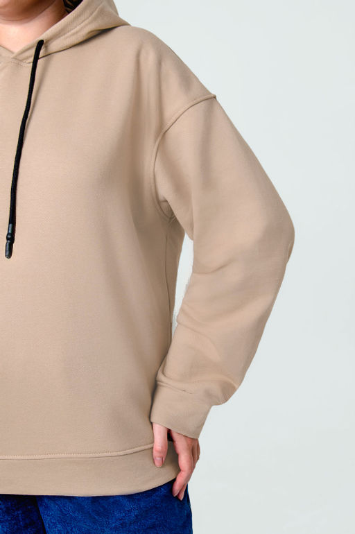 Арт. 15116 Худи женское с капюшоном 46-54 (5 шт) Цвет:бежевый