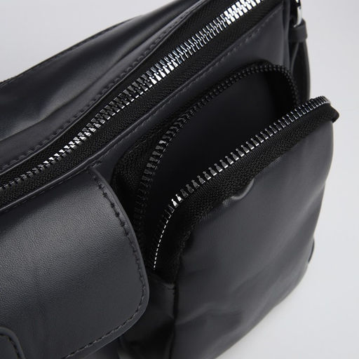 Сумка женская с карманами кожзам, графитный цвет - Nazamok фото 6