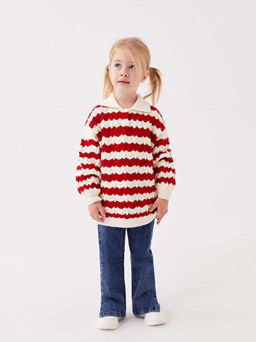 Polo Yaka Uzun Kollu K?z Bebek Triko Kazak - Waikiki фото 3