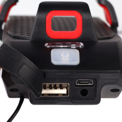 Фонарь передний COMIRON HOLDER ABS, IPX5; 3*T6 LED 400lm 4800mAh USB индикатор заряда POWER BANK сигнал 130Дб крепление смартфона красный /уп 20/80/ - Галеонтрейд фото 5