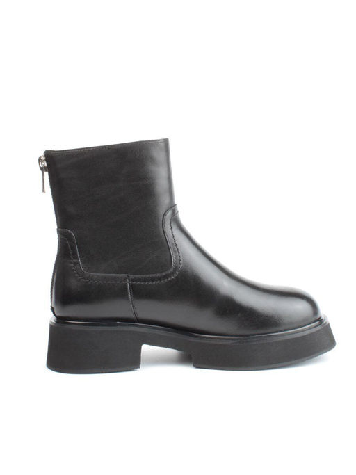 04-HJM396 BLACK Ботинки зимние женские (натуральная кожа, натуральный мех)