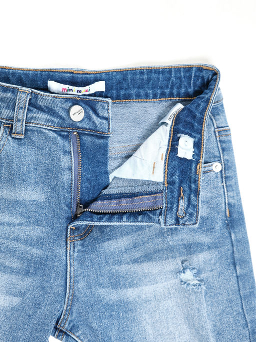 Джинсы синие для девочки 33-1041 синий - Mini maxi фото 4