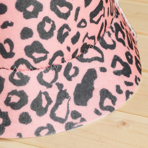 Шапка - панама для бани и сауны «Розовый леопард», полиэфир