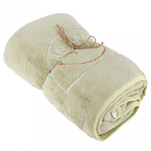 Полотенце из микрофибры "Счастливчик" 70х140см, полиэстер 100%, с вышивкой "Be happy", зеленый (Китай)