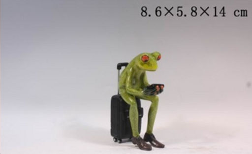 Фигурка Лягушка на чемодане с телефоном 14 см / YX39053 /уп 24/А - Галеонтрейд фото 2