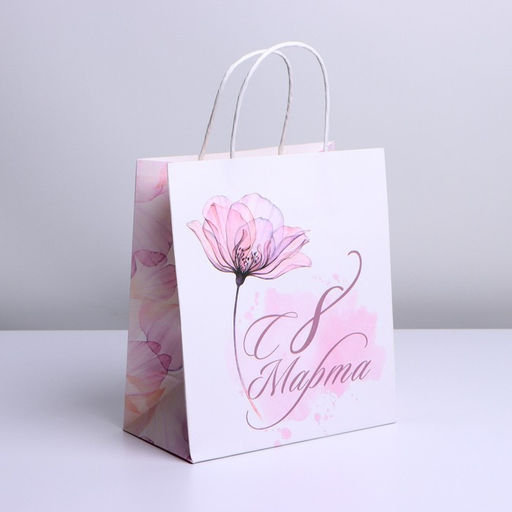 Цена за 2 шт. Пакет подарочный крафт, упаковка, 8 марта, 22?25?12 см