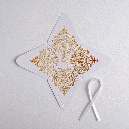 Цена за 5 шт. Бонбоньерка Роскошь золота, 7.2 7.2 см - Дарите счастье фото 4