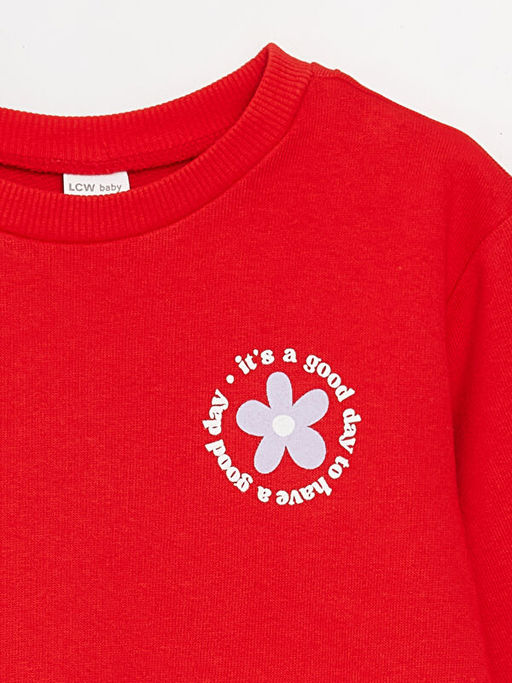Bisiklet Yaka Bask?l? K?z Bebek Sweatshirt 3l? - Waikiki фото 3