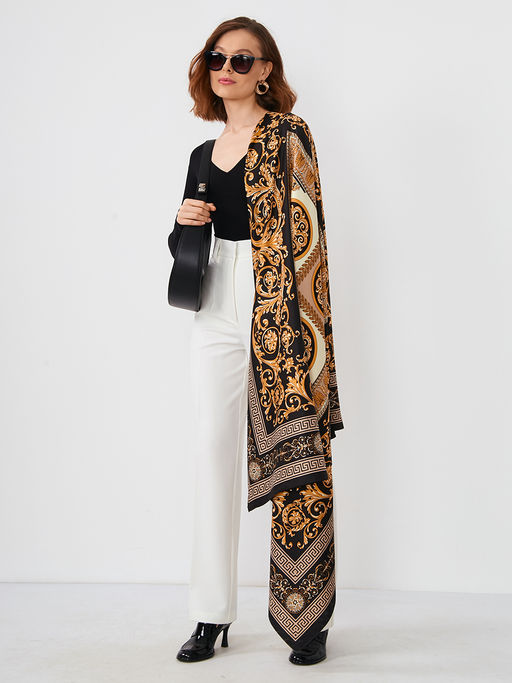 Большой, мягкий, тонкий и очень нежный двусторонний платок с рисунком. - Tantino фото 3