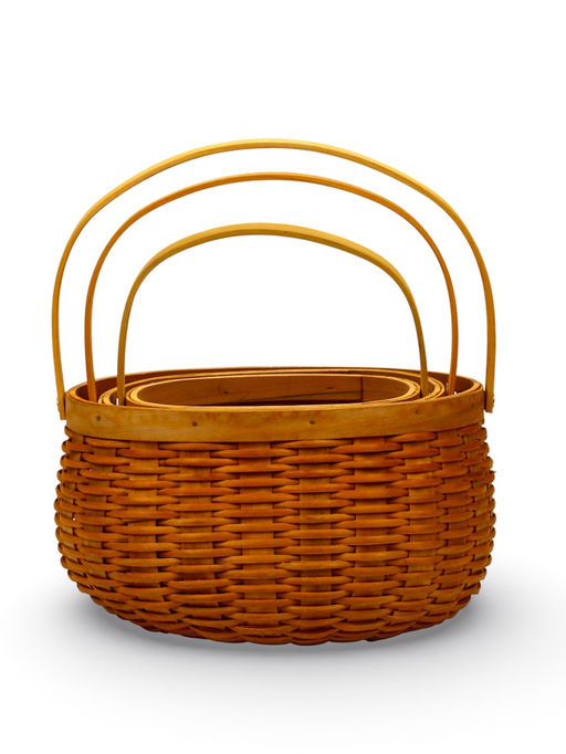 Корзина плетёная для хранения Wif, с ручкой, ива, коричневая, набор 3 шт.