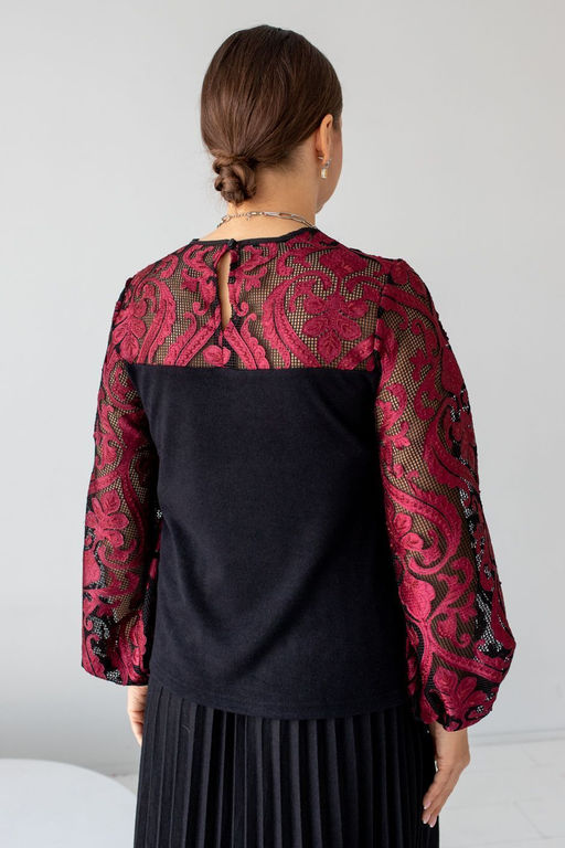 Джемпер АА-71 черно-бордовый