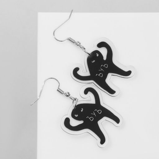 Серьги акрил ЪУЪ, цвет чёрный - Queen fair фото 2