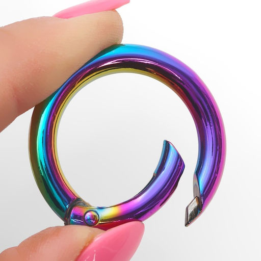 Цена за 2 шт. Кольцо-карабин, d=25/35 мм, толщина - 5 мм, 5 шт., разноцветное