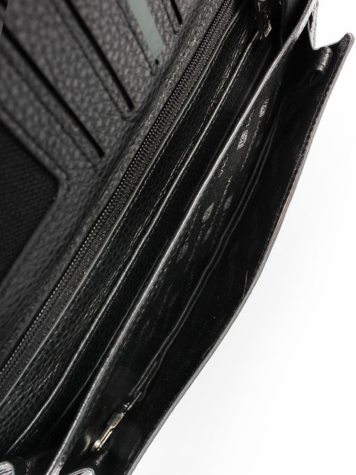 LACCOMA клатч 162-1-черный натуральная кожа фото 5