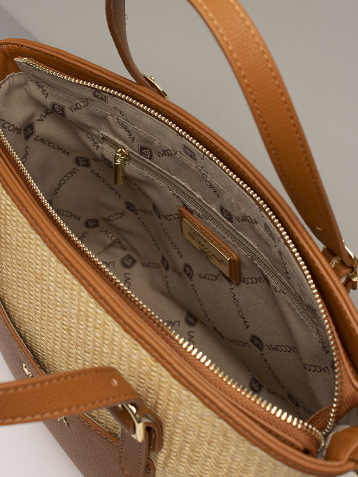 LACCOMA сумка WJB8187-13-коричневый эко кожа хлопок фото 4