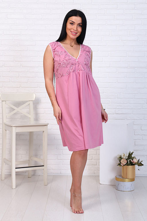 Пеньюар с сорочкой для беременных и кормящих мам, цветы, сухая роза (08520-14) - Плиона фото 20