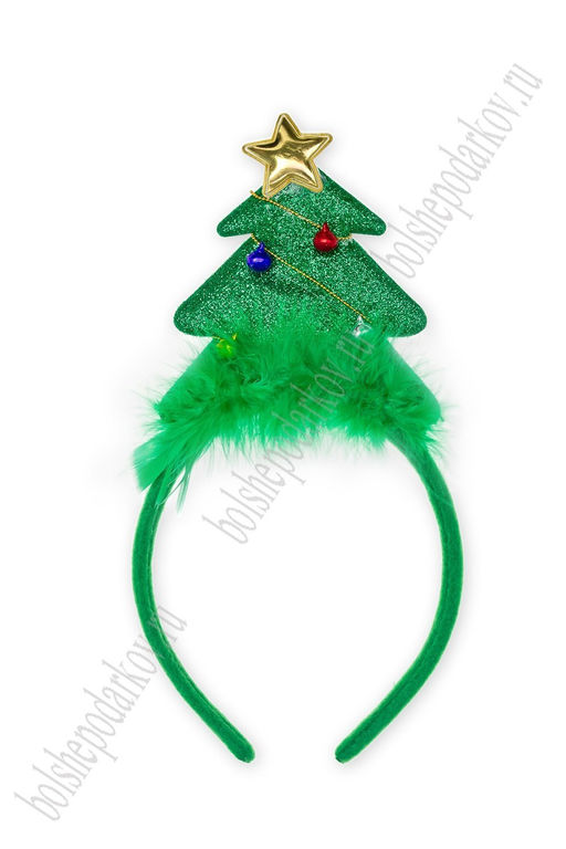 Новогодний ободок 23 см "Ёлочка" (SF-1708) зеленый