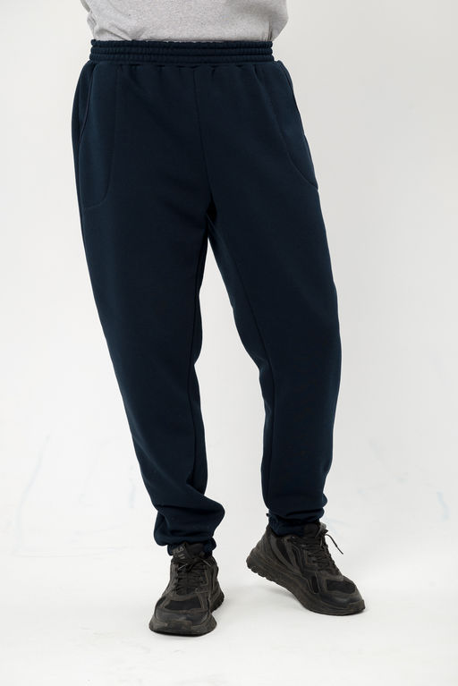 Брюки мужские на резинке из футера 3-х нитка Джокер Тёмно-синий - Амадэль фото 4