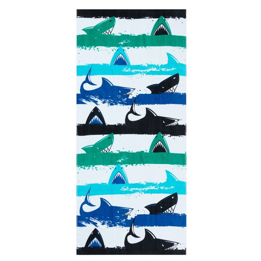Полотенце LoveLife Акулы 70х140 см, велюр/махра 340гр/м2, 100% хлопок  фото 2
