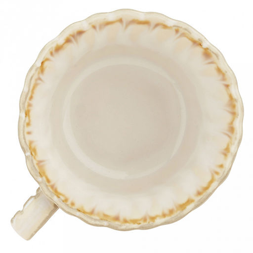 "Янтарь" Чашка фарфоровая 300мл, д11,2см, h6,5см, с блюдцем д15,5см, h2,4см, глянцевая глазурь, фигурная, с деколью, отводка (Китай)