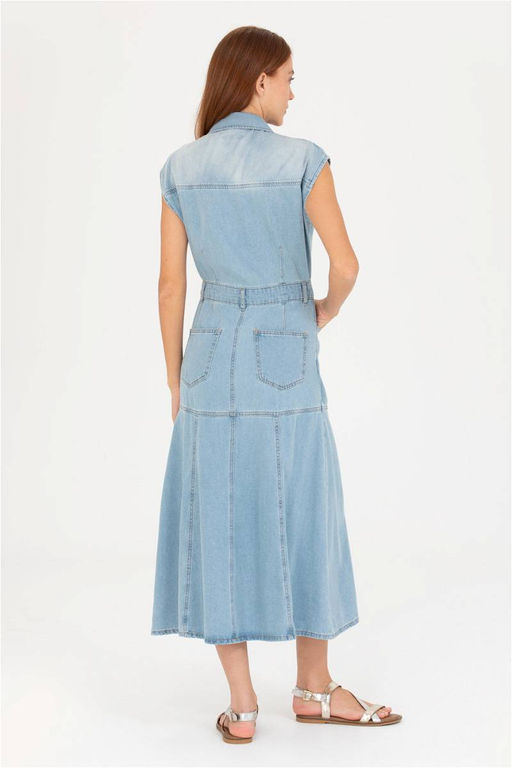 U. S. Polo Assn Женское синее джинсовое платье - U.s. polo assn фото 12