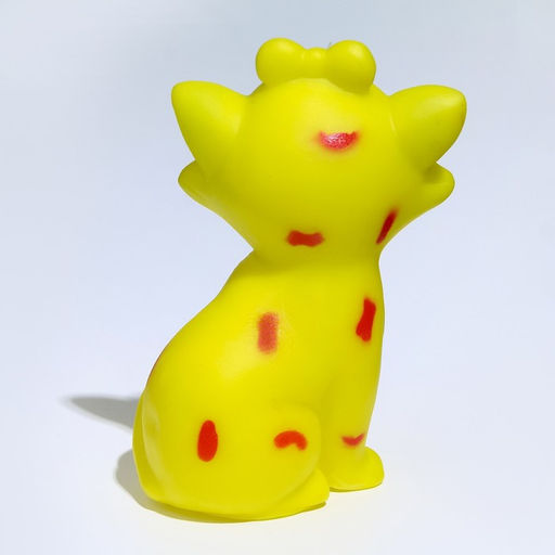 Игрушка пищащая Кошечка для собак, 10 см, жёлтая - Пижон фото 4
