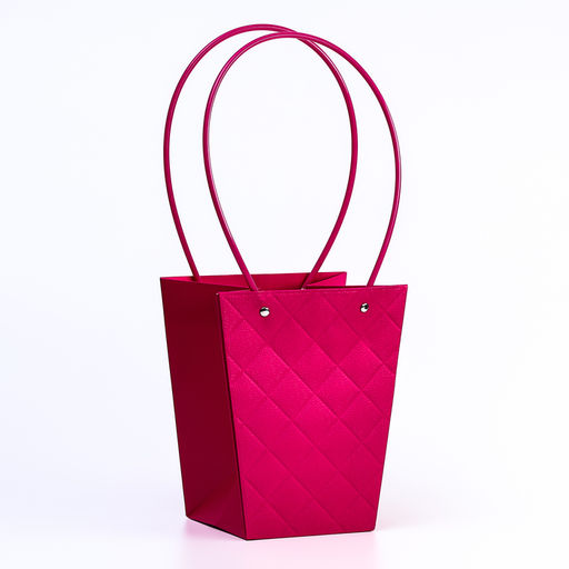 Цена за 10 шт. Сумка для цветов тиснение малина влагостойкая, 17x17-11.5x11.5-20 см - UPAK LAND фото 2