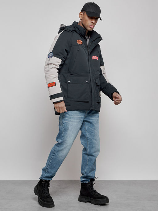 Куртка мужская зимняя с капюшоном молодежная темно-синего цвета 88906TS - Mtforce фото 4