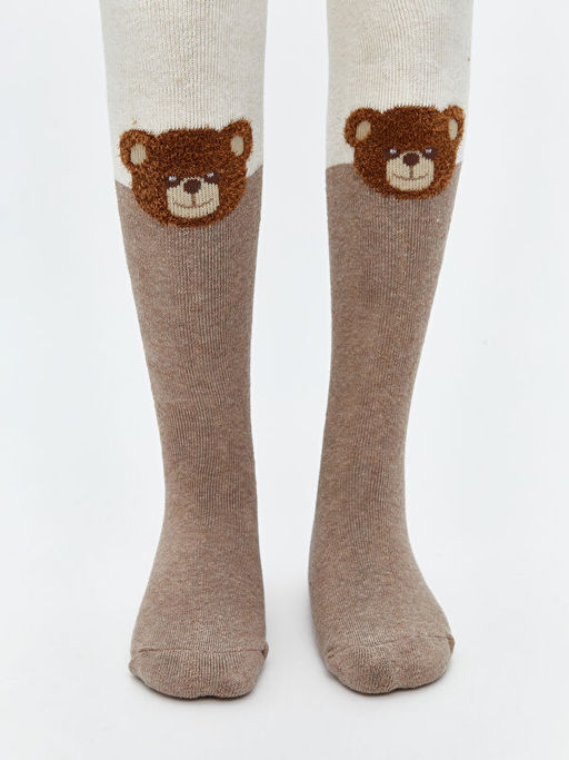Ay? Teddy Desenli K?z ?ocuk K?lotlu ?orap