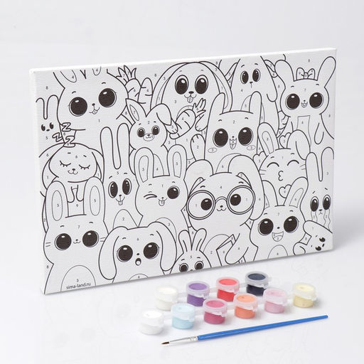 Картина по номерам Забавные зайчата 20 30 см - Школа талантов фото 2