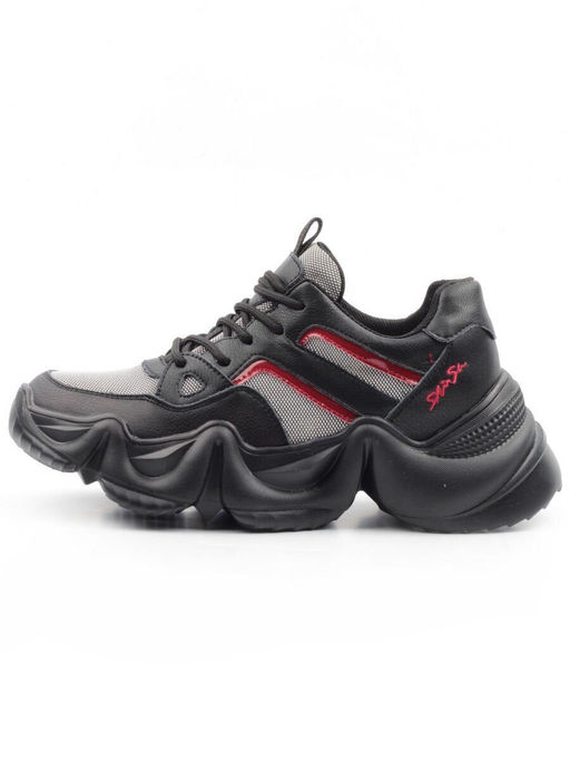 05-DHJ03-1 BLACK Кроссовки женские (нат.кожа, нат.замша, текстиль)