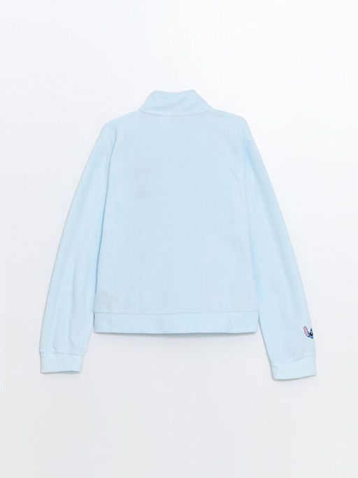 Stitch Bask?l? Polar K?z ?ocuk Fermuarl? Sweatshirt