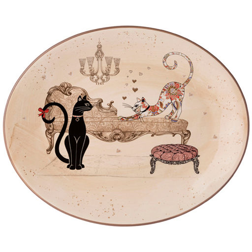 Блюдо овальное "Парижские коты" 31,5*25,5*3 см 358-1742