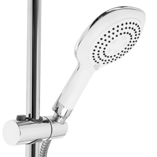 Душевая система ZEIN Z4312, тропическая и ручная лейка 3 режима, шланги, стойка, мыльница, хром