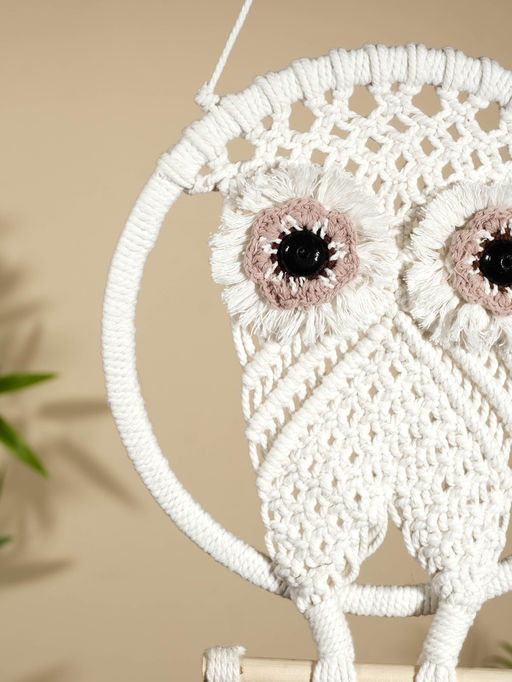 Ловец снов «Сова», 22×80 см, светлый глаз