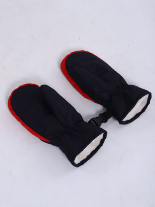 Варежки с мехом синий