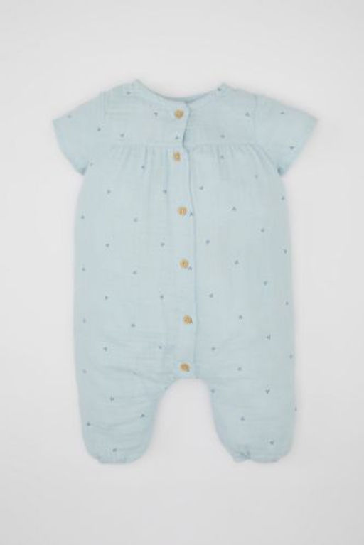 K?z Bebek Yeni Dogan K?sa Kollu Puantiye Muslin Tulum