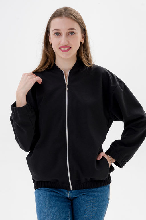 Бомбер из коттон фита чёрный макси - Амадэль фото 9