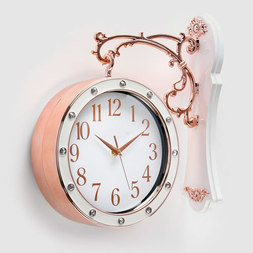 Часы настенные двусторонние, на подвесе, плавный ход, 36×32 см, d=25 см, циферблат 19 см