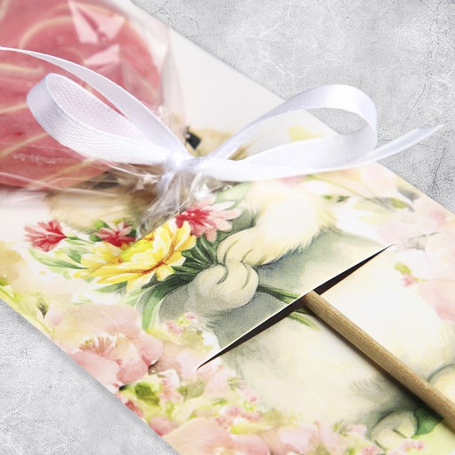 Цена за 5 шт. Открытка - комплимент под подарок «Поздравляю», цветы, 8.5 х 18 см