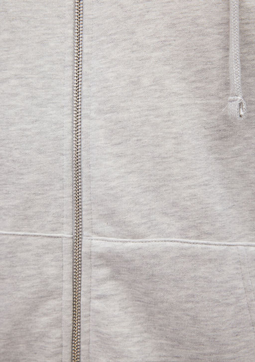 S?rt Bask?l? Kapusonlu Gri Sweatshirt - Mavi фото 7