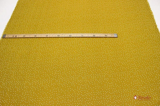 Креп-вискоза с эфф.жатости Россыпь мелкого гороха на темно-горчичном, СОРТ2, ш.1.42м, вискоза-100% - Купава фото 11