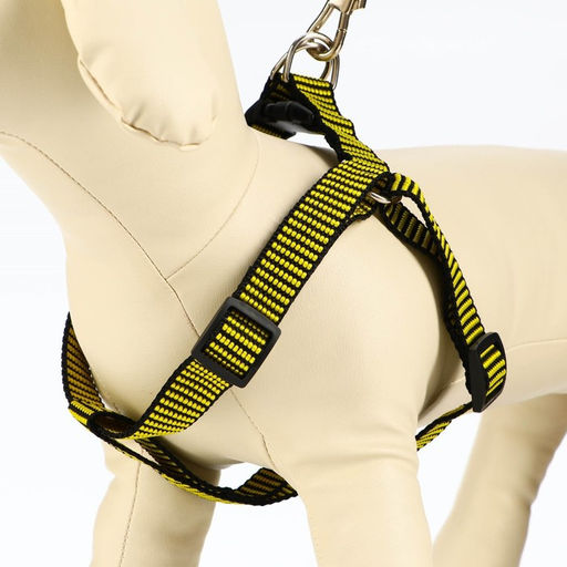 Комплект амуниции рельефный, поводок 120 х 2 см, ОГ 44-50 см, жёлто-чёрный - Пижон фото 2